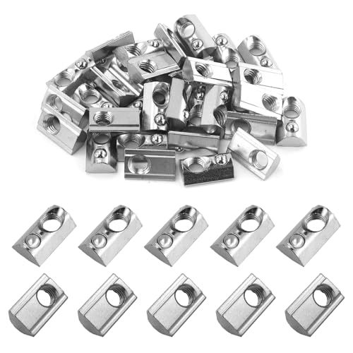 33 piezas de ranuras M8 con bola, tuerca deslizante de acero al carbono con bola de resorte en T para ranura de extrusión de perfil de aluminio, ranura 8 T para perfil de aluminio de 40 series