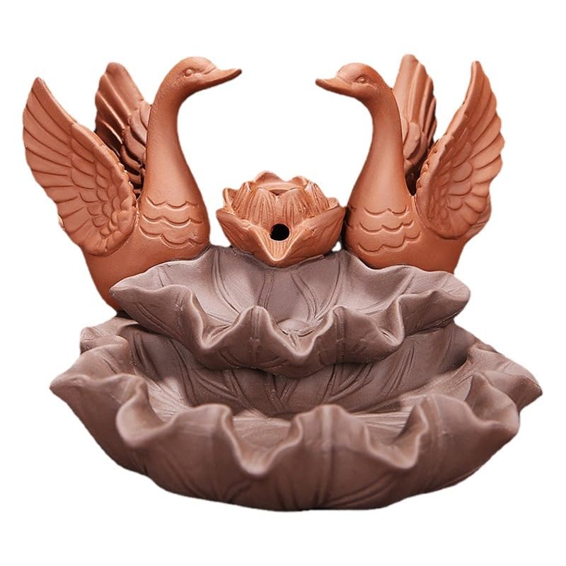 CHICKEN Cascada De Incienso Soporte de Incienso de reflujo, Quemador de Incienso de reflujo de Arena púrpura Creativo, artesanías de cerámica, decoración del hogar Quemador De Incienso De Reflujo