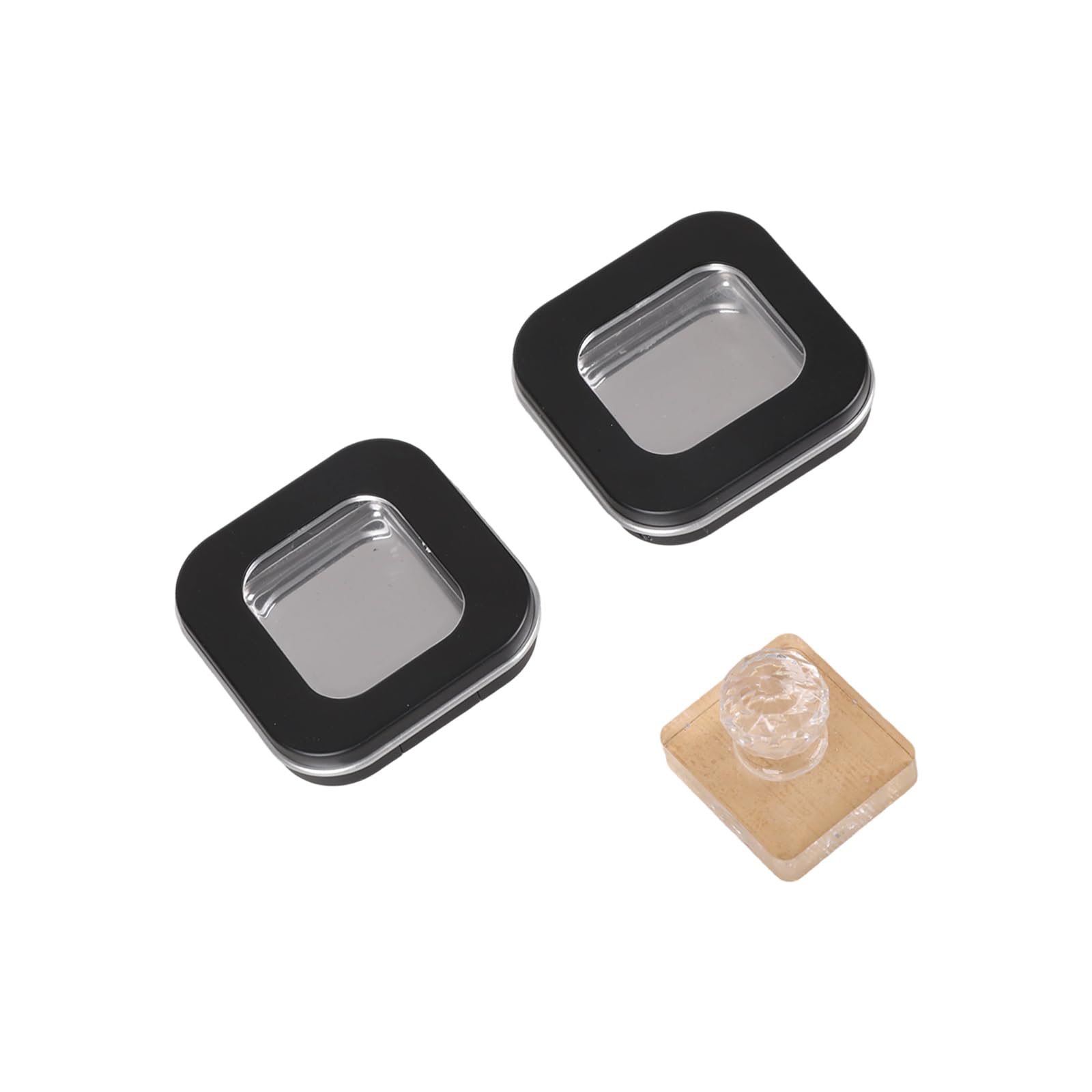 Jazuaiao Of 2 Fashion Shut Powder Box Fit Featuring Press Stamp Technology for Stable Powder Positioning Thin Cosmetic Planner