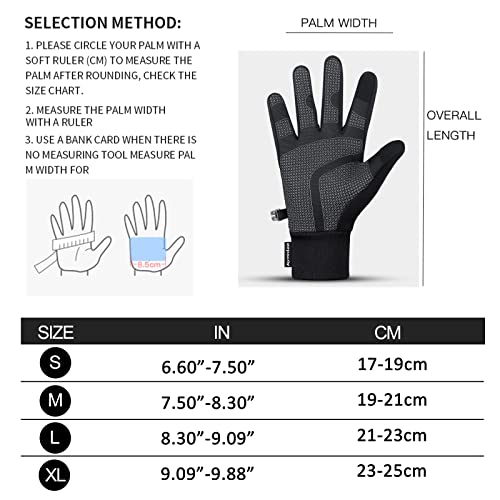 Temei Winter Thermal Gloves Men Women, Touch Screen Waterproof Windproof Warm Glove For Cycling Running Hiking Driving (Medium, Black) #TOP5