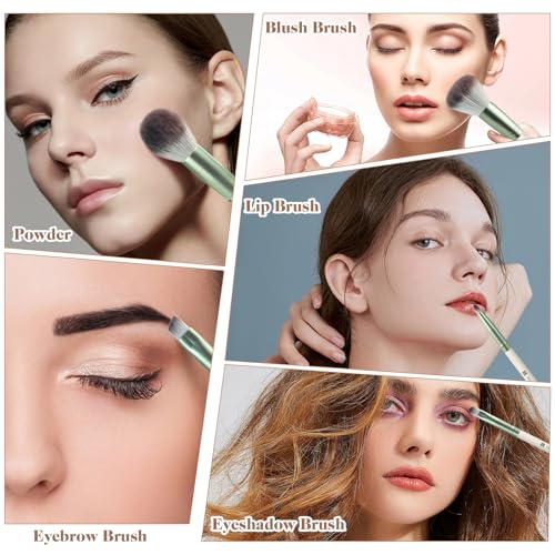 HEYMKGO Makeup Brushes 12PCS Professional Makeup Brush Set Premium Synthetic Foundation Powder Blush Blending Lip Eyeshadow Eyebrow Make Up Brush Kit with Travel Bag HEYMKGO Makeup Brushes 12PCS Professional Makeup Brush Set Premium Synthetic Foundation Powder Blush Blending Lip Eyeshadow Eyebrow Make Up Brush Kit with Travel Bag