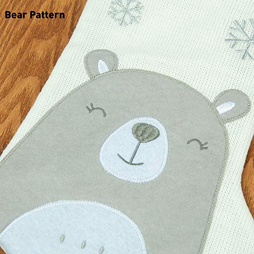 image for XAMSHOR Woollen Christmas Stockings 16 Inch Bear with White Soft Cuff 