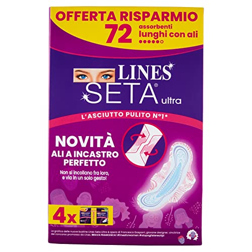 Lines Ultra długi jedwab ze skrzydłami, opakowanie zapasowe, opakowanie 72 szt