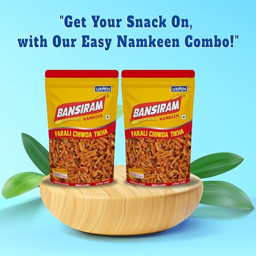 Image of Bansiram Namkeen| Farali Chiwda Tikha| Upvas Snacks| Spicy| Dry fruit Faradi Fasting Chivda| Tea Time Snack| Crispy and Crunchy (Pack of 2 X 350gm) - 700gm