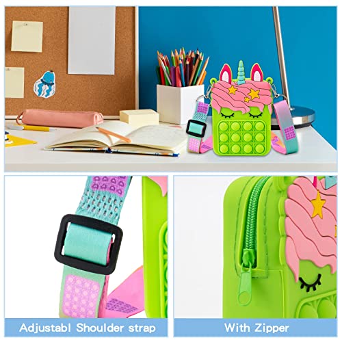 Cat Pop Fidget Toys Shoulder Bag For Girls, Pink Pop Fidgets Bag Purse For Girls Relief Stress Sensory Fidget Toys For Kids Push Popper Crossbody Handbags Christmas Pop Birthday Party Gifts #TOP6