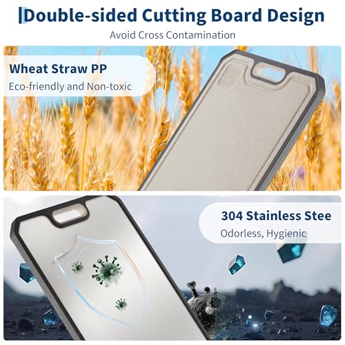 304 Stainless Steel Cutting Board for Kitchen, Double Sided Chopping Board by HOMLANE - Used condition - Image 3