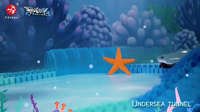 VATOS – Coffret De 219 Voitures De Course Requin, Piste Flexible Pliable, Thème Océan – Pour Enfants De 3 à 9 Ans