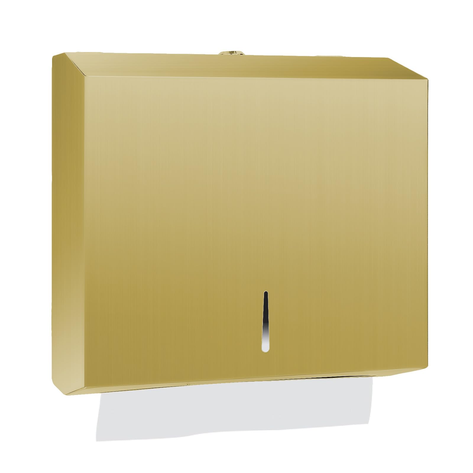 Stardrix Dispenser di asciugamani di carta da parete, in acciaio inossidabile dorato spazzolato, porta asciugamani di carta commerciale con serratura, grande capacità 250 C piega/300 asciugamani