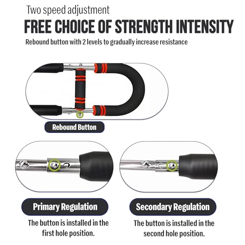 Image of Twister Arm Exerciser Adjustable Power Wrist & Forearm Strengthener, Portable Arm Workout Bar for Chest, Shoulders, Biceps, Triceps, Grip Strength & Home Gym Equipment (Red)
