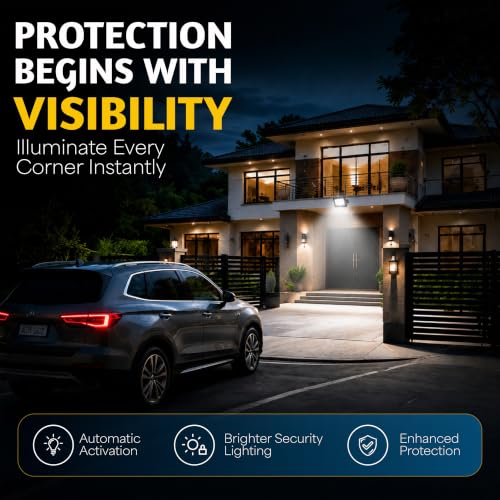 Image of Forus 200W LED Flood Light White with Motion Sensor Auto On Off Day Night Mode Waterproof Outdoor Security Light for Garden Parking Garage Factory Warehouse Super Bright Floodlight 4Yr Warranty-1Pc