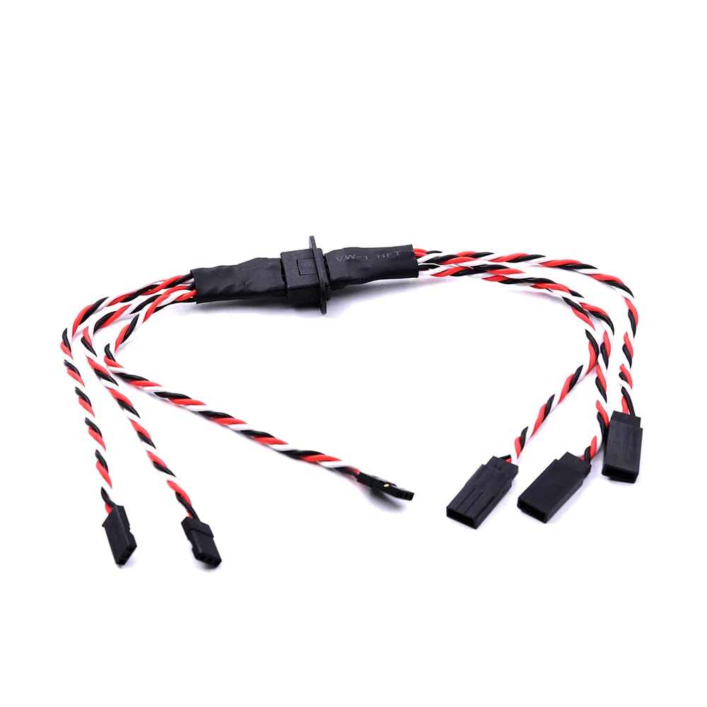 1 par de conectores MPX de 8 pines chapados en oro con enchufe de extensión servo macho hembra 2/3 cables para aviones planeadores modelo RC (3 cables de 45 cm de longitud)