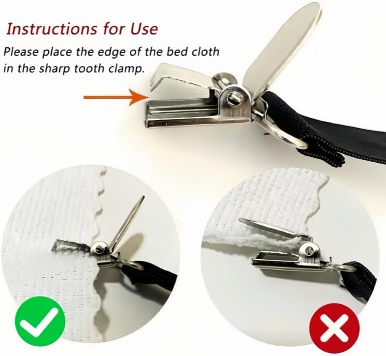 Triangle Sheet Clips 4-Pack Adjustable Elastic Metal Straps with Triangle Buckle for Bed Sheets, Tablecloths, Sofa Covers, Black