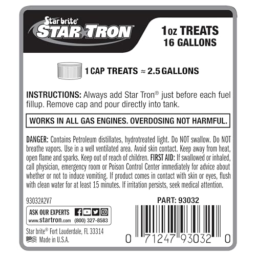 STAR BRITE Star Tron Enzyme Fuel Treatment - Concentrated Formula 32 Fl. Oz. – Treats up to 512 Gallons - Fuel