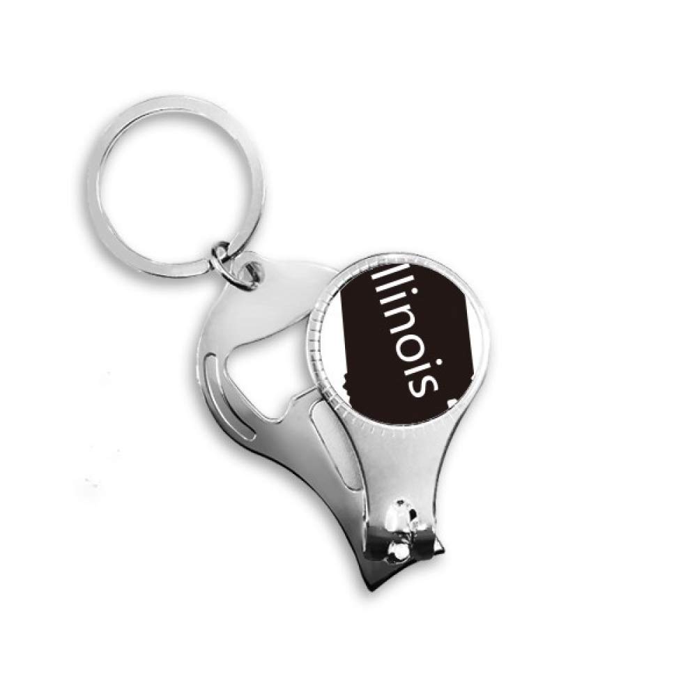 Souvenir américain Illinois USA en porte-clés décapsuleur et coupe-ongles