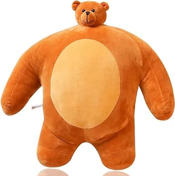 9in/18.5 inch Tiny Headed Kingdom Bear, Hugging Cute Tiny Head Bear with Big Body, Tiny Head Bear Pillow, Small Head Muscle Body, Boyfriend Hug Pillow Cushion Birthday Gift 9in