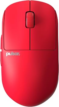 Pulsar Gaming Gears X2H mini Wireless Gaming Mouse, Limited Color Edition, Ultra Lightweight 1.83 oz 52 g, Symmetrical, Optical Switch, 26000 DPI, PAW3395 Sensor Mini, Wireless, Red
