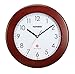 Produktbild TELEFUNKEN FWU-28-H (W), Funk-Wanduhr mit hochwertigem Echtholz-Rahmen in Nussbaumoptik, 28cm, Holz Holzwanduhr braun analog