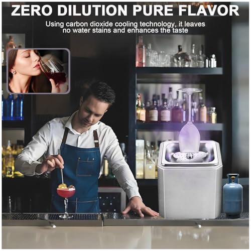 Abbattitore di Vetro Commerciale, Raffreddatore Rapido 6s da Banco, Macchina per Bicchieri di Ghiaccio in Acciaio Inox con Luci al Neon, per Cocktail e Birra