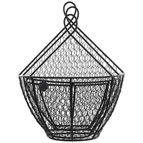 Mygift Wall Mounted Brown Metal Chicken Wire Hanging Fruit Basket, Country Farmhouse Kitchen Vegetables And Produce Storage Bin, Set Of 3 #TOP4