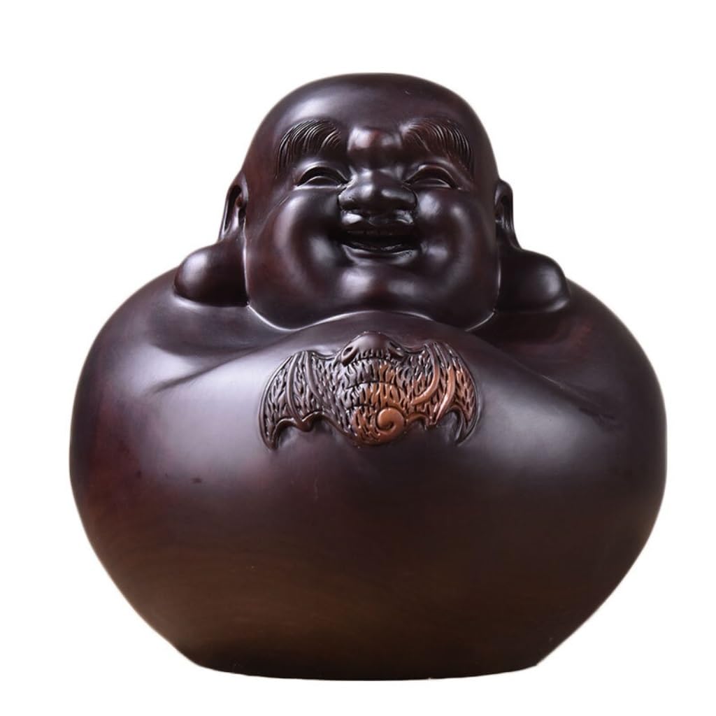 Posąg Buddy do wnętrz Rzeźba drewniana Maitreya Posąg Buddy Ozdoby Dom Salon Dekoracja Zen Statua Dom Statua Buddy Medytująca Statua Buddy Rzeźba