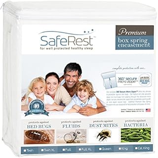 Twin Size SafeRest Waterproof Lab Certified Bed Bug Proof Zippered Box Spring Encasement