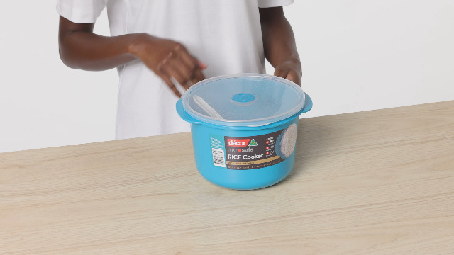 Cuiseur à Riz Micro-ondes Décor 2,75 L – 1 à 4 Tasses, Poignées Froides, Évent Vapeur, Avec Tasse Et Pelle, Lave-Vaisselle