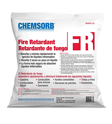 CHEMSORB Fr - Flammable Liquid Retardant Absorbent, 1 Gal. Bag, SP40FR-L1B, Silica Free Absorbent for Flammable Chemicals, Proprietary De-Dusting Technology, Absorbs While Acting As A Fire Retardant