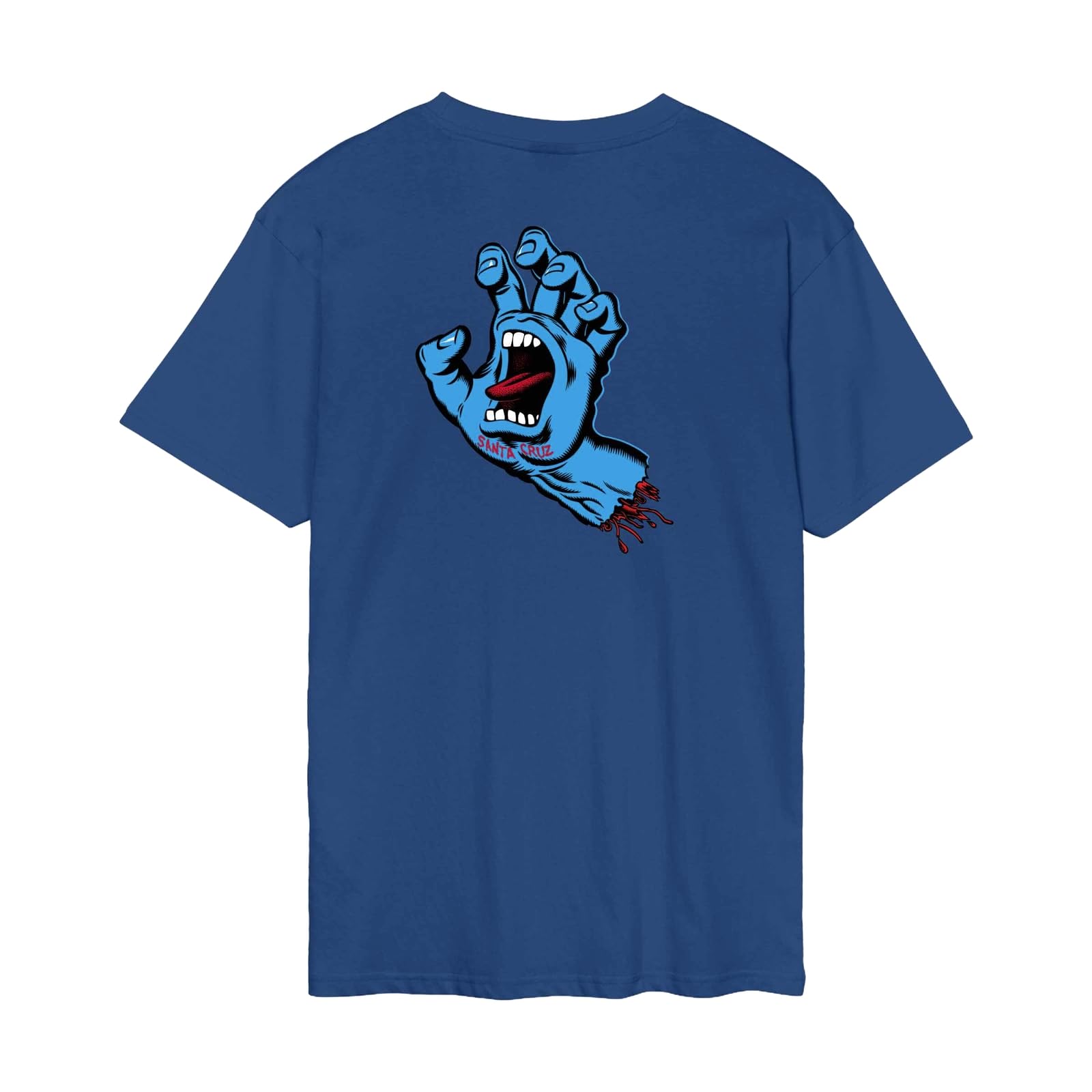 Santa Cruz Screaming Hand T Shirt Rich Navy Blue Backprint Skate Tee Top Medium