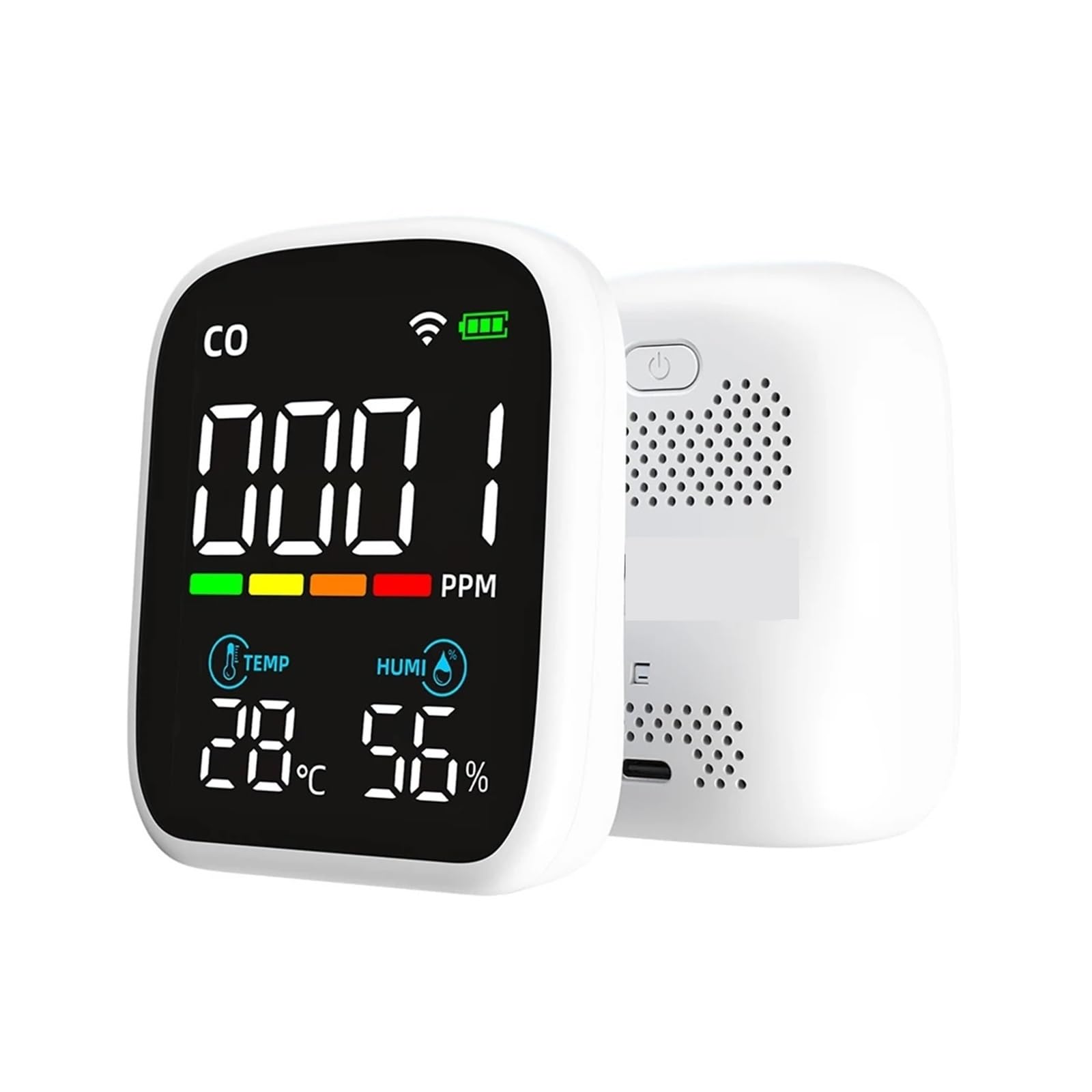 Monitoraggio della qualità dell'Aria, Rilevatore di CO, Tester monossido Carbonio, misuratore Temperatura e umidità multifunzale