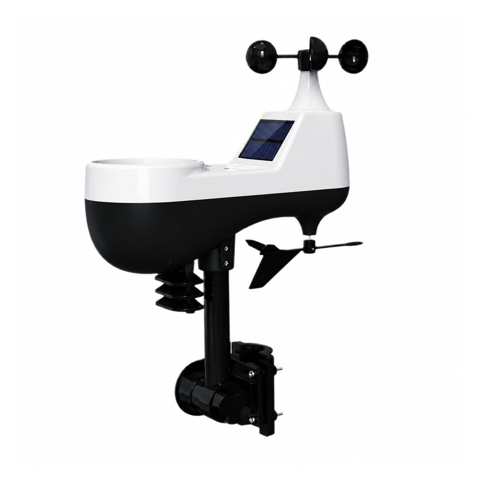 Pluviometro Esterno, Monitor per Interni Ed Esterni Stazione Meteorologica Wireless Ad Energia Solare | Black
