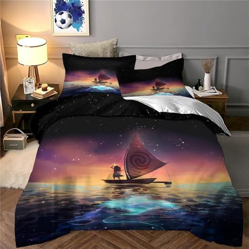 Parure de lit de qualite super king parure douce imprimee en 3D ocean