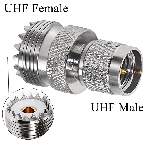 TUOLNK 2 piezas Mini UHF macho a UHF hembra conector coaxial miniatura 6