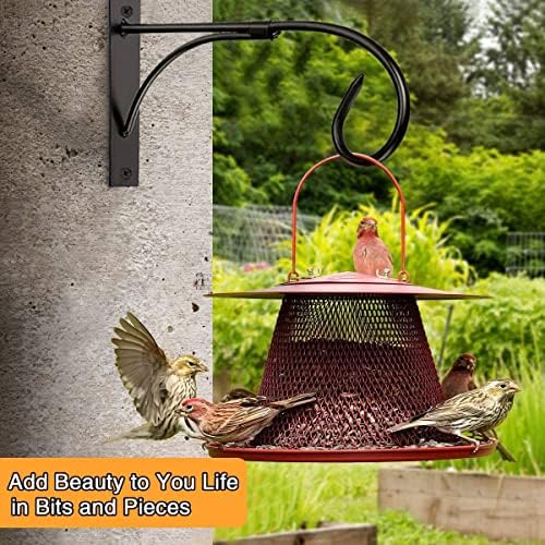 BNGGOGO Hanging Plant Bracket, 11 Inches Wall Mount Hanging Plant Hook, Heavy Duty Rustic Decorative Metal Plant Hanger for Hanging Plant Flower Lantern Bird Feeder Wind Chimes (1 Pcs)