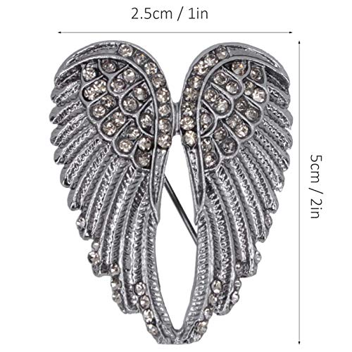 Image of 4Pcs Angel Wing Pin Brooch Unisex Crystal Angel Wing Corsage Pin Brooch Cardigan Breastpin Clip Lapel Pin Coat Badges for Tuxedo Cardigan Sweater Dress Jewelry(black)