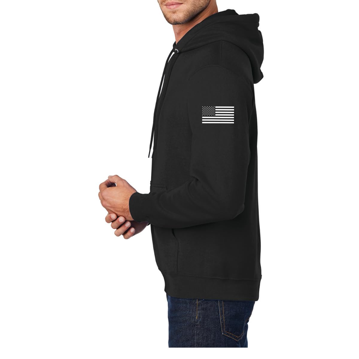 Essential WearablesBlack Security Hoodie with US Flag – Unisex Pullover  Sweatshirt for Security Guards, Event Staff Patrol