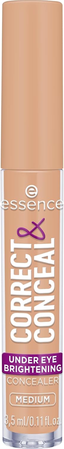 essence CORRECT & CONCEAL verhelderende concealer voor onder de ogen, verhelderend, kleurcorrigerend, natuurlijk (3.5ml)