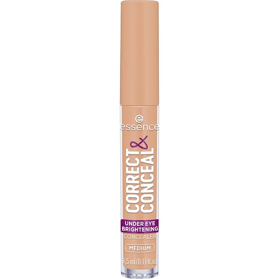 essence | Correct & Conceal Under Eye Brightening Concealer | Easy Application, Lightweight, Buildable, Infused with Aloe Vera | Vegan & Cruelty Free (20 | Medium)
