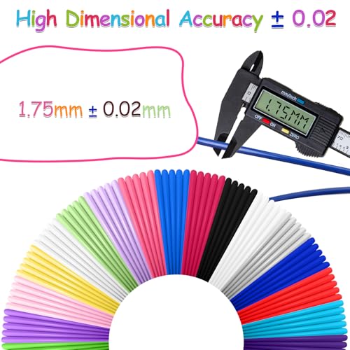 Image of 20 Colors 3D Pen Filament Refills 1.75mm PLA Threads Each Color 16.4 Feet Total 328 Feet with 2 Finger Caps Compatible with SCRIB3D and Compatible with MYNT3D 3D Pencil (3D Pen Not Included) | Include 2 Finger Caps, 3D Pencil Refill Pack, Compatible with SCRIB3D Kretrum MYNT3D 3D Pen ( 3D Pen Not Included )