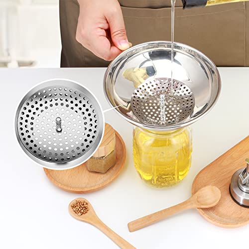 Canning Funnel For Wide Mouth And Regular Mason Jars, Pisol Stainless Steel Kitchen Use Funnels With Strainer For Filling Bottles, Metal Funnel Set For Oil Power Jam Grains Dry & Wet Ingredients #TOP4