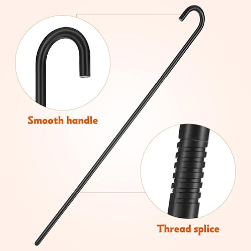 Miniatura 4 de Masilla de mago de plástico, bastón teatral, casting de hechizos, bastón de mago negro, accesorio de disfraz para disfraz de mago adulto, 39.4 x 0.7