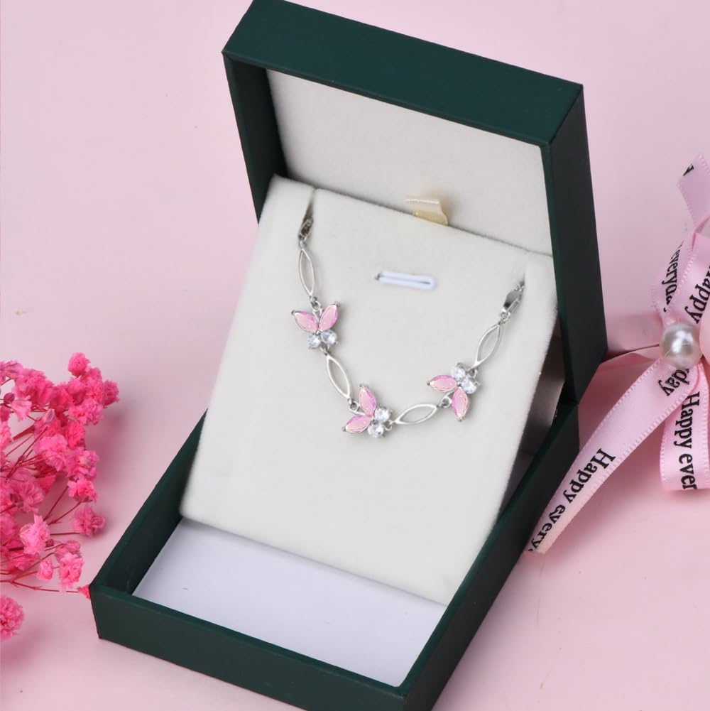 Gifts for Women S925 Sterling Silver Purple Butterfly Bracelet,Adjustable Charm Bracelets Jewelry Present for Women,Anniversary Holiday Christmas Birthday Gifts for Mother Wife Daughter - Image 7