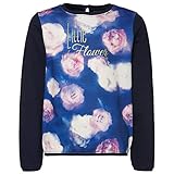  TOM TAILOR Mini Girls - Sweatshirt mit Blumen-Print - Black iris Blue (6740) - Gr. 128/134
