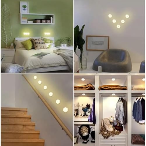 Kit 6 Luminaria Hexagonal de Parede LED Colmeia c/Controle Remoto & Função Touch RGB Colorido Alimen