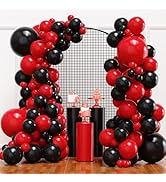 Red and Black Balloons, Black and Red Balloons Garland Arch Kit with Different Size for Birthday,...