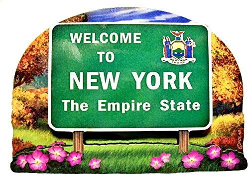New York State Welcome Sign Wood Fridge Magnet 2
