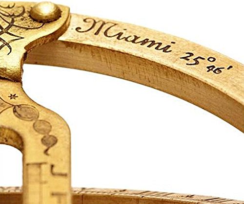 Taschensonnenuhr (Ringsonnenuhr) in historischem Outfit aus Messing (Antik Design), Sundial