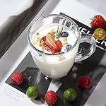 D.M DESIGN·MASTER [6 Faites votre valise,12 OZ] - Mugs de café en verre de qualité supérieure avec poignée, verres à thé transparents pour boissons chaudes/froides, design parfait pour Americano, Latte ou Macchiato, thé et boisson.