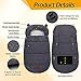 Universal Footmuff for Stroller, Baby Bunting Bags, Winter Windproof Warm Pram Footmuffs, Water Resistant Sleeping Bag with Hood for Strollers, Pushchairs, Prams, Car Seat, 30