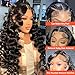 AAKJJ Deep Wave Lace Front Wig Human Hair for Black Women 13x4 HD Transparent Lace 200 Density Glueless Pre Plucked Wig with Baby Hair 26 Inch