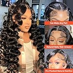 Deep Wave Lace Front Wigs Human Hair 13x4, Raw Human Hair, All-Day Comfort Glueless Pre-Plucked Hairline with Baby Hair, for Women, 200 Density, Natural Color 26 Inch - Image 2